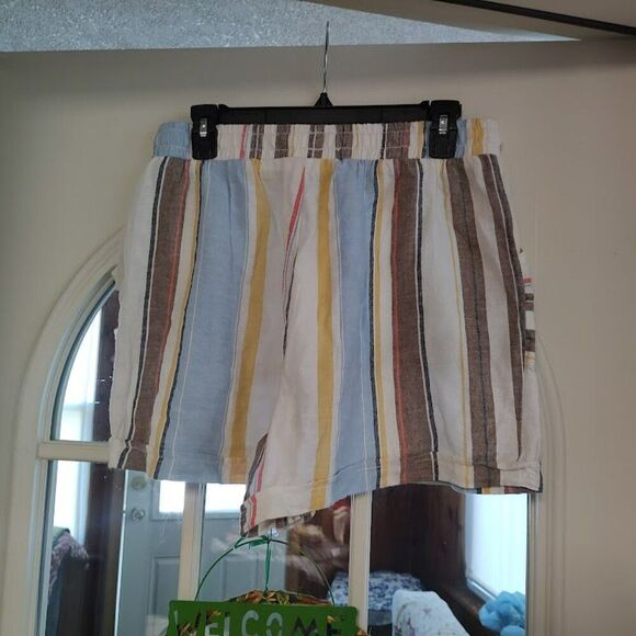 New Time And Tru Multi-Color Linen Shorts Size Women's S 4/6 - Picture 2 of 2